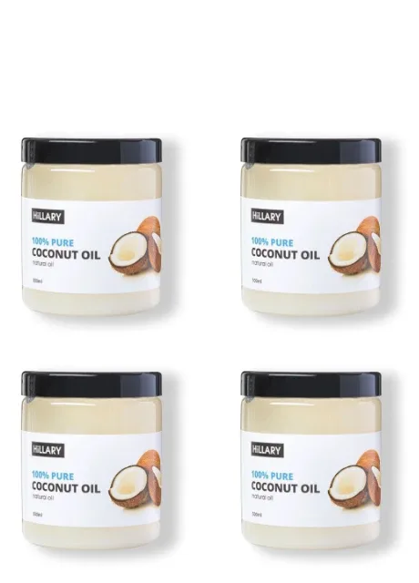 Сет Рафінованих кокосових олій 100% Pure Coconut Oil, 500 мл Hillary (256741647)