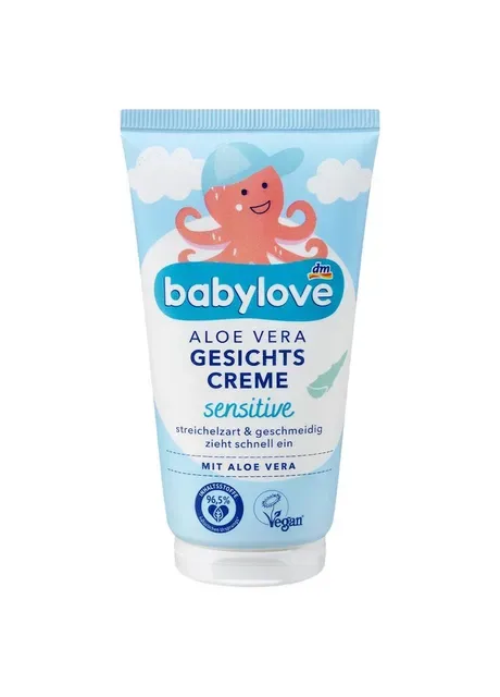 Крем для чутливої шкіри немовлят з алое Gesichtscreme Aloe Vera Sensitiv 75 мл, від DM (Німеччина) BabyLove (363053135)