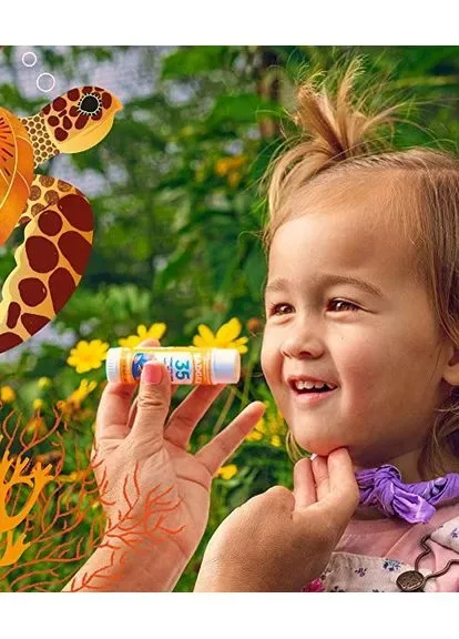 Дитячий натуральний мінеральний сонцезахисний стік для обличчя SPF 35 мандарин і ваніль kids natural mineral sunscreen face Badger (378167895)