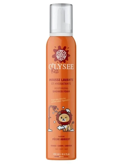 Дитяча крем-пінка для купання 3 в 1 з ароматом персика та абрикоса Kids Moisturizing Shower Foam 250ml O'lysee (398309623)