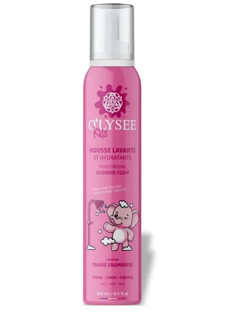 Дитяча крем-пінка для купання 3 в 1 з ароматом полуниці та малини Kids Moisturizing Shower Foam 250 мл O'lysee (398309613)
