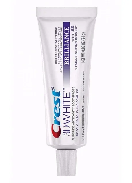 Відбілююча зубна паста для додання блиску емалі 3D White Brilliance Vibrant Peppermint 24 г (міні розмір) Crest (351582469)