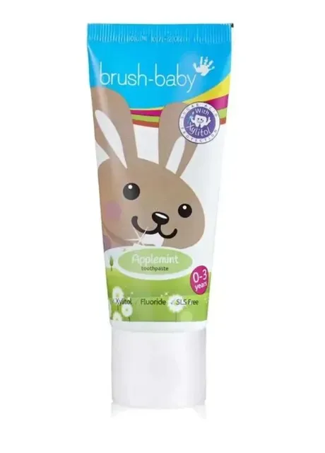 Дитяча зубна паста Brush-Baby від 0 до 3 років (яблучна м'ята, фтор 1000 ppm), 50 мл