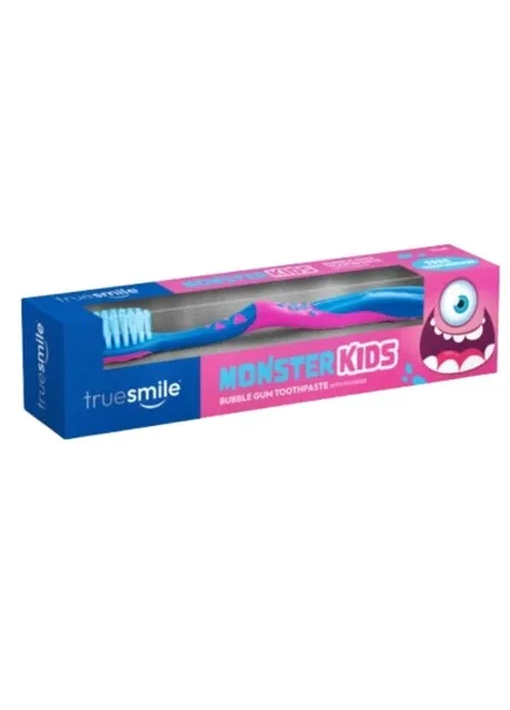 Дитяча зубна паста Monsterkids Bubblegum 100 мл + щітка TrueSmile (381387456)
