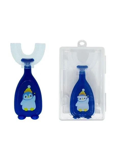 Дитяча зубна щітка-капа в футлярі MGZ-0730(Blue) блакитний Mega Zayka (385593367)