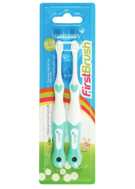 Зубні щітки First Brush від 0 до 18 місяців (м'ятна), 2 шт. Brush-Baby (307073524)
