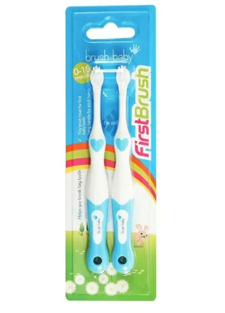 Зубні щітки First Brush від 0 до 18 місяців (блакитні), 2 шт. Brush-Baby (307073523)