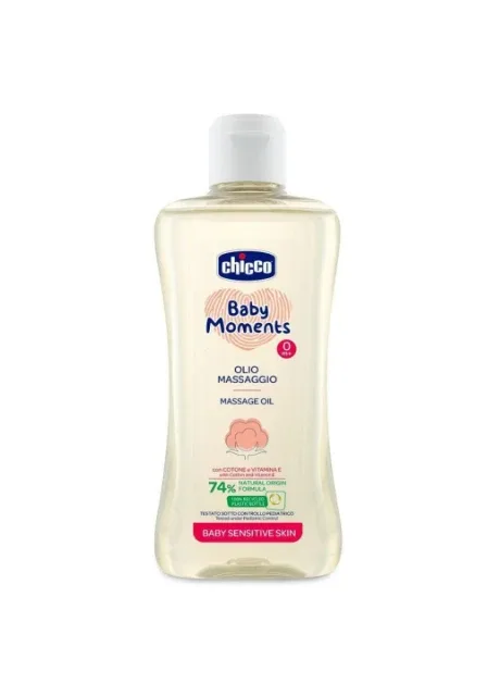 Дитяче масло Baby Moments масажне для чутливої шкіри 200 мл (10242.00) Chicco (254068178)
