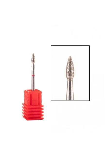 Фреза алмазна Брунька торнадо, червона 257 027LXR 2,7 мм NailPro (381550966)