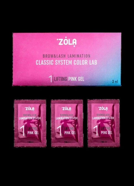Набір для ламінування в саше Color Lab 01 Lifting Pink Gel 3 x 1ml ZOLA (317349518)