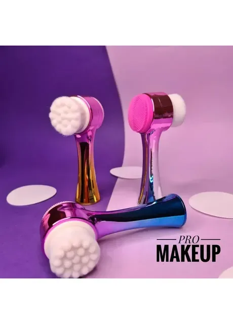Двостороння очищаюча щіточка для обличчя PRO Makeup (нанесення скрабів, масок, умивання, масаж і очищення) Make Up Me (408771471)