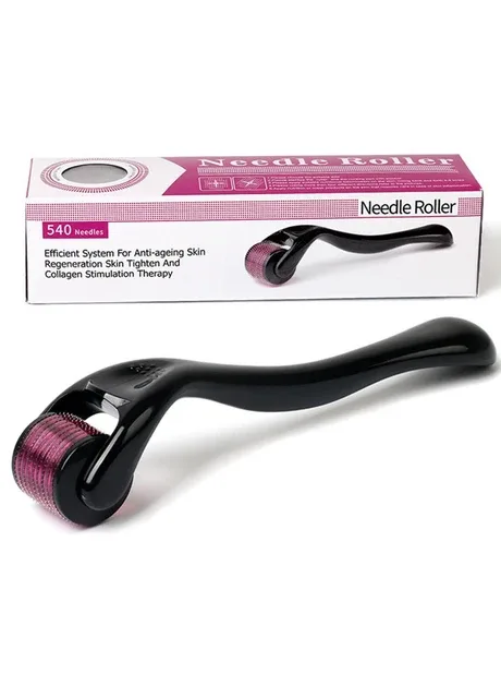 Мезороллер Derma Roller для обличчя та тіла на 540 титанових голок 0,5 мм в коробці No Brand (366963113)
