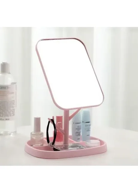 Дзеркало з підставкою під прикраси дерево та обертанням 360 Pink Forus (377835130)