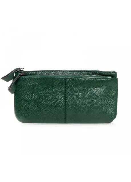Жіноча шкіряна косметичка Cosmetic bag A-00276-5 green Cossroll (377353737)