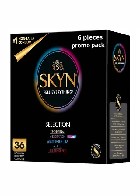 Презервативи Selection MIXPACK 6 шт безлатексні в м'якій пакованні 5 видів SKYN (303910123)