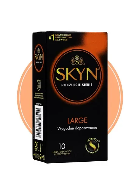 Презервативи LARGE / KingSize 10 штук безлатексні великого розміру XL ширші та довші SKYN (303903038)