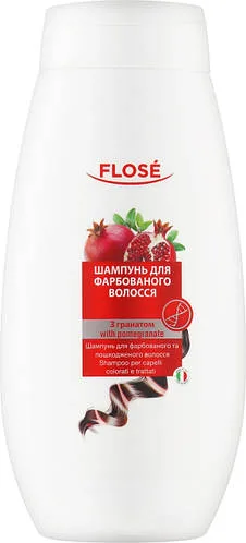Шампунь для фарбованого та пошкодженого волосся з гранатом Flose Colored Hair 250 мл