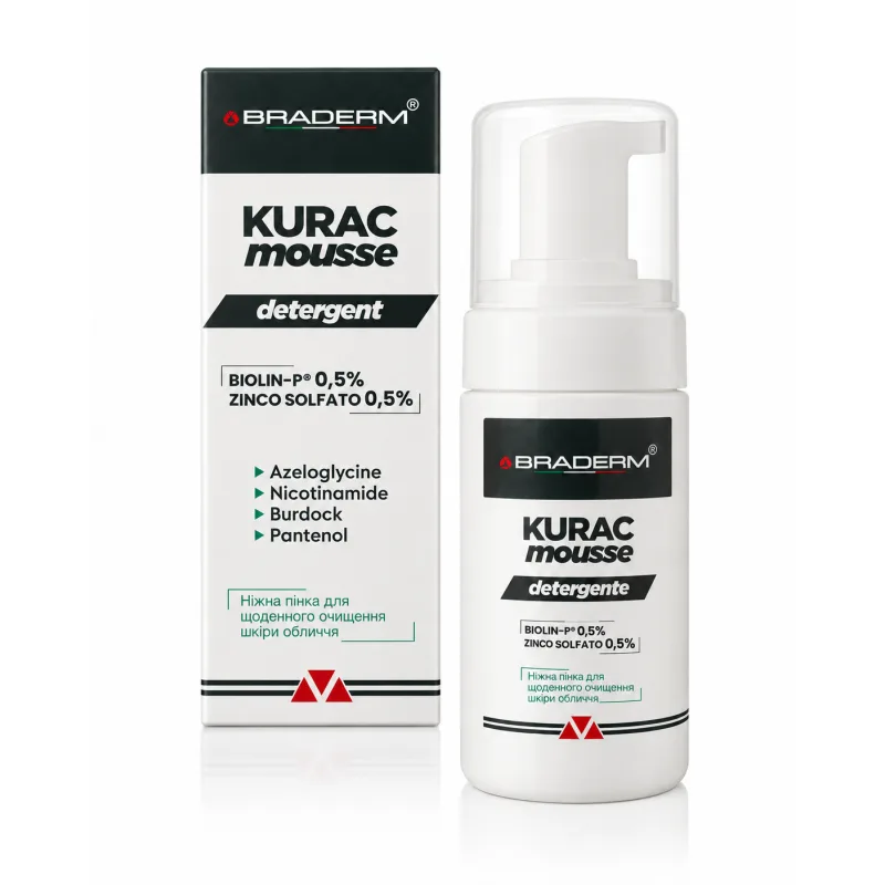 Делікатна пінка для вмивання BRADERM Kurac Mousse, 100 мл