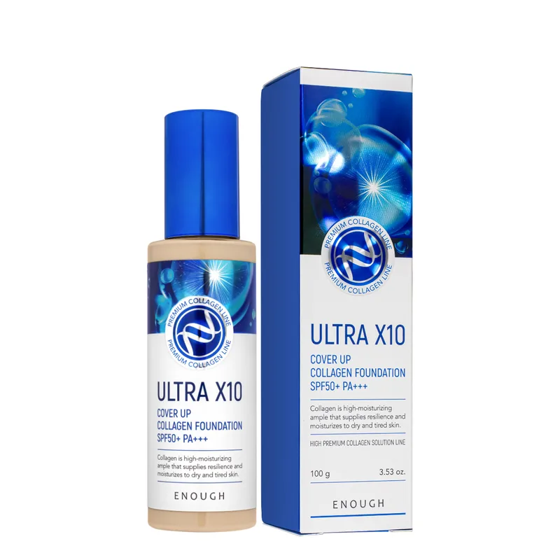 Тональна основа для обличчя Enough Ultra X10 Cover Up Collagen 100 мл № 13 Світло-бежевий