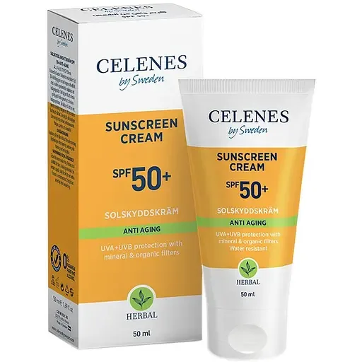 Сонцезахисний крем Celenes SPF 50+ проти старіння 50 мл