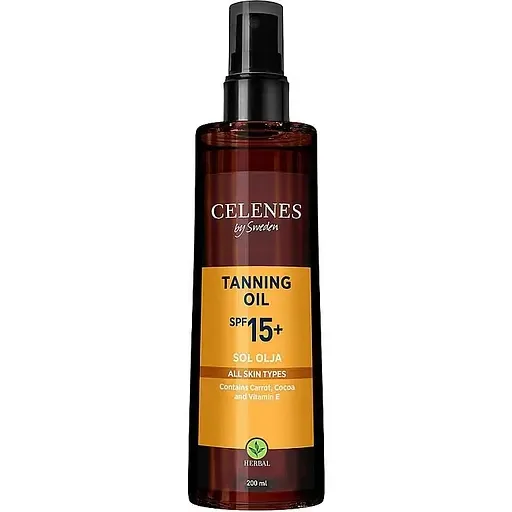 Олія для засмаги Celenes SPF15, 200 мл