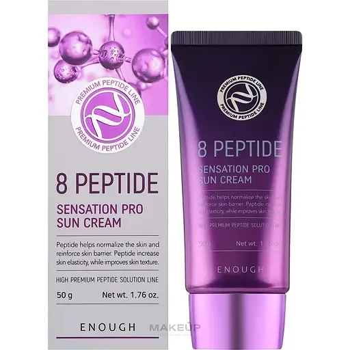 Сонцезахисний крем Enough 8 Peptide Sensation Pro Sun Cream із пептидами 50 мл