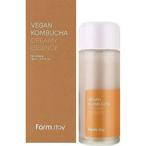 Двофазна кремова есенція FarmStay Vegan Kombucha Creamy Essence з екстрактом комбучі та чорного чаю 140 мл