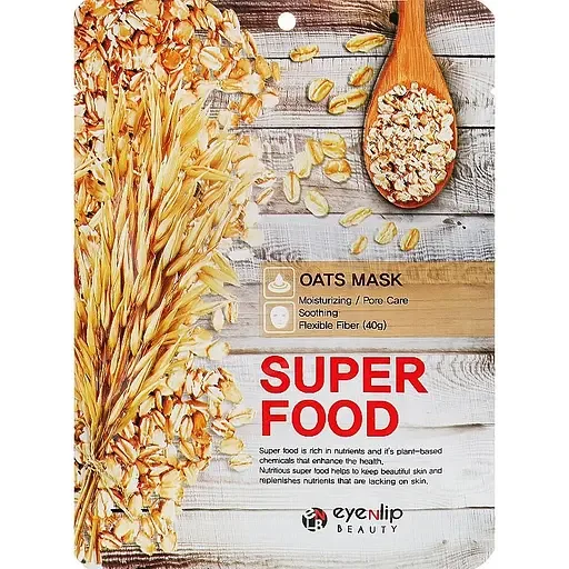 Маска тканинна живильна для обличчя Eyenlip Super Food Oats Mask з екстрактом вівса 23 мл