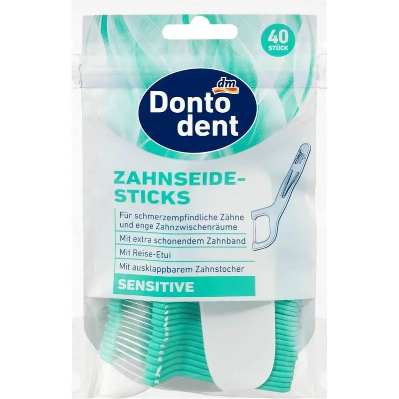 Зубочистки-флостік з зубною ниткою Dontodent Sensitive 40 шт.
