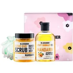 Подарунковий набір Mr.Scrubber "Mandarin" (body/scr/300 g + sh/gel/275 ml + sh/sponge)