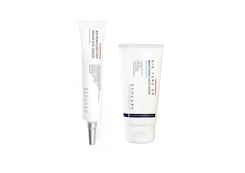 Акційний набір USOLAB Bio Repair Eye Cream 30 мл + Bio Tone Up Whitening Face Mask 50 мл