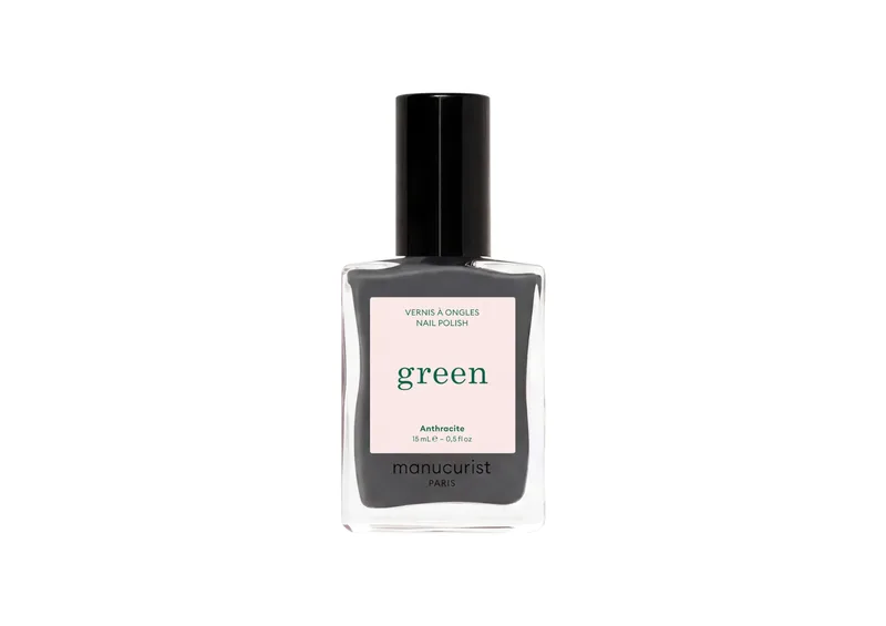Лак для нігтів з глибоким графітово-сірим відтінком MANUCURIST Green™ Anthracite 15 мл