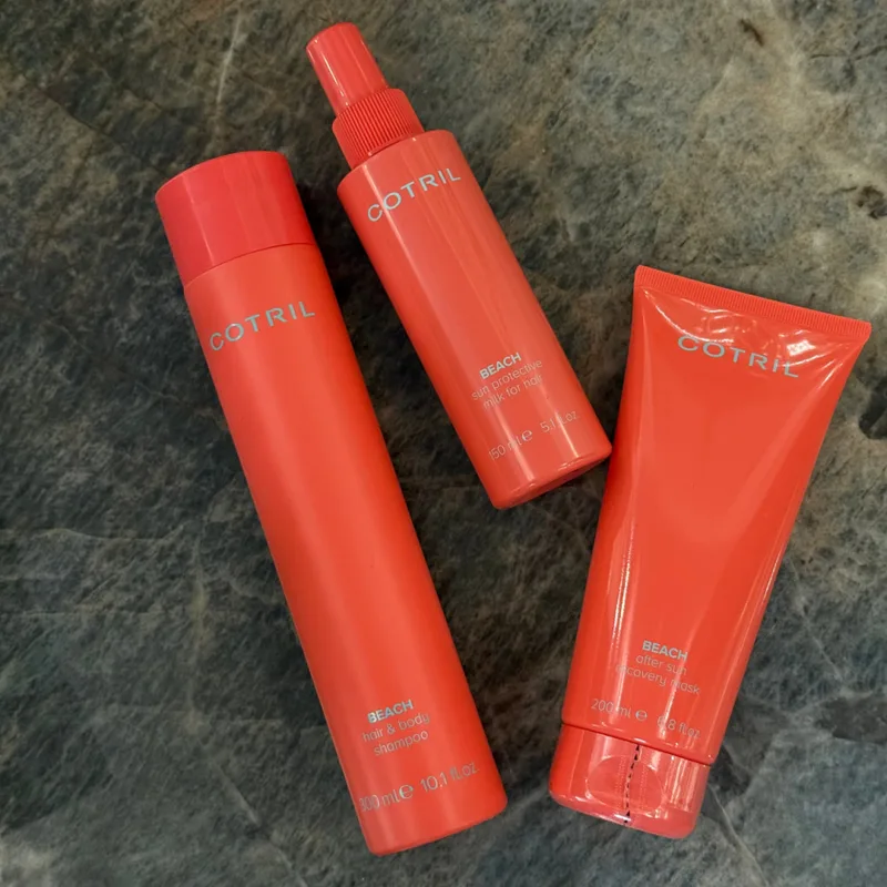 COTRIL Beach Набір для догляду волосся та тіла (шампунь&гель для душу 300ml+ відновлююча сонячна маска 200ml+сонцезахисне молочко для волосся spf10)