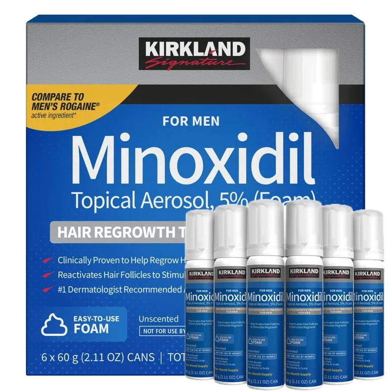 Міноксидил Kirkland піна 5% для росту бороди та волосся 60 мл 6 шт. (33339778)