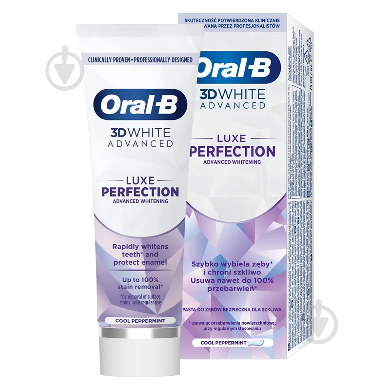 Зубна паста Oral-B 3D White Advanced Luxe Perfection Прохолода Перцевої М’яти 75 мл