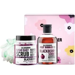 Подарунковий набір Mr.Scrubber "Blackberry" (body/scr/300 g + sh/gel/275 ml + sh/sponge)