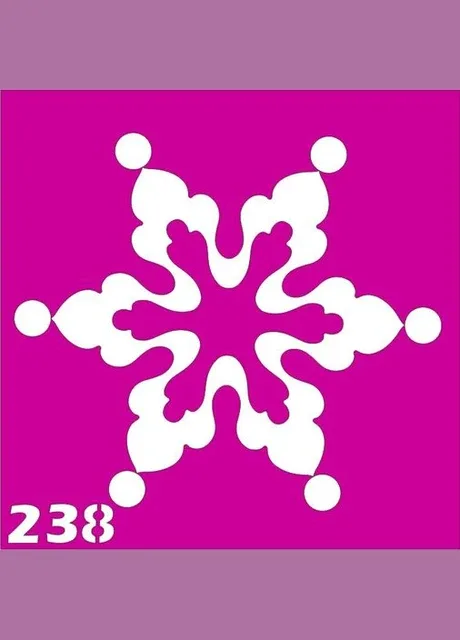 Трафарет сніжинка для біотату хною, блиск тату No 238 Boni Kasel (395405639)