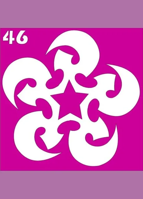 Трафарет абстракція для біотату хною, блиск тату No 46 Boni Kasel (395405652)