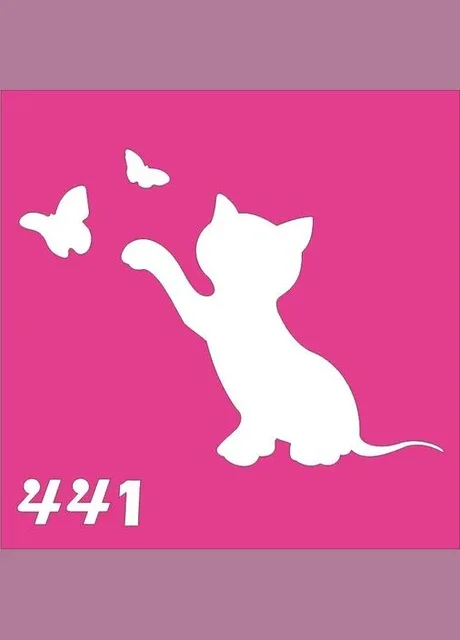 Трафарет Котик для біотату хною, блиск тату No 441 Boni Kasel (395405699)
