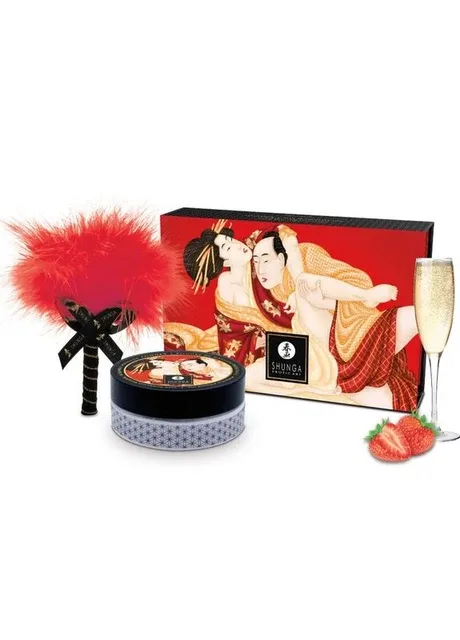 Смачна пудра для оральних пестощів Body Powder – Sparkling Strawberry Wine (75 гр) Shunga (298289912)