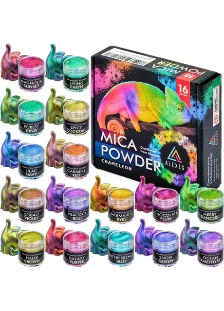 Перламутровий пігмент хамелеон Mica Powder, 16 кольорів Seli Chameleon (394392664)