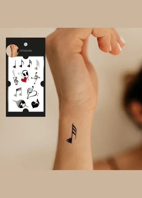 Набір тимчасових водостійких тату "Музика - це життя " Tattooshka (314963922)