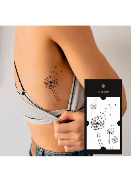 Тату "Кульбабки з фразою" Tattooshka (303140663)