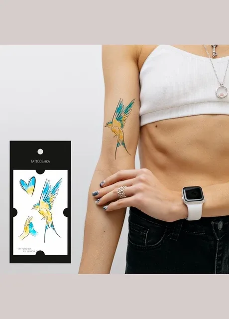 Набір тимчасових водостійких тату "Ластівка" Tattooshka (315050046)