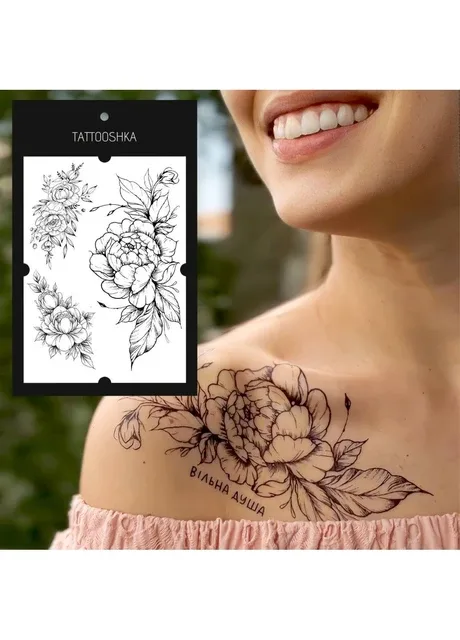 Тату "Набір піонів" Tattooshka (303140532)
