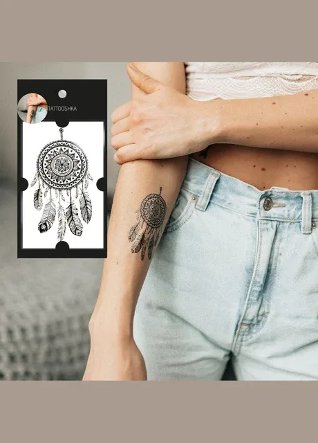 Тимчасове водостійке тату "Ловець снів з пір'ям" Tattooshka (314963958)