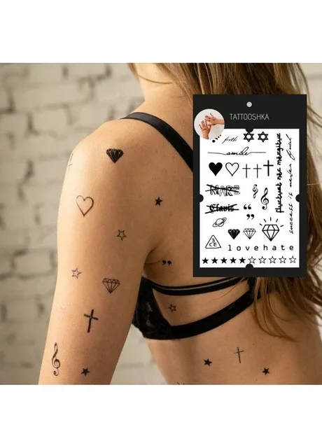 Тату набір "LOVE HATE" Tattooshka (322069275)