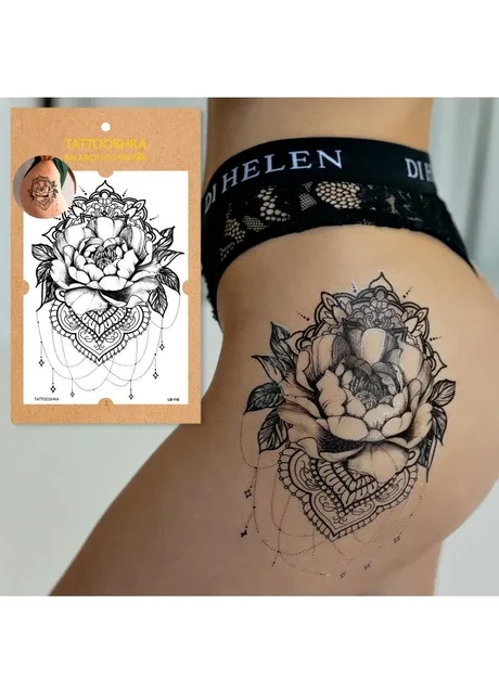 Тату "Піон з мандалою" Tattooshka (303140586)