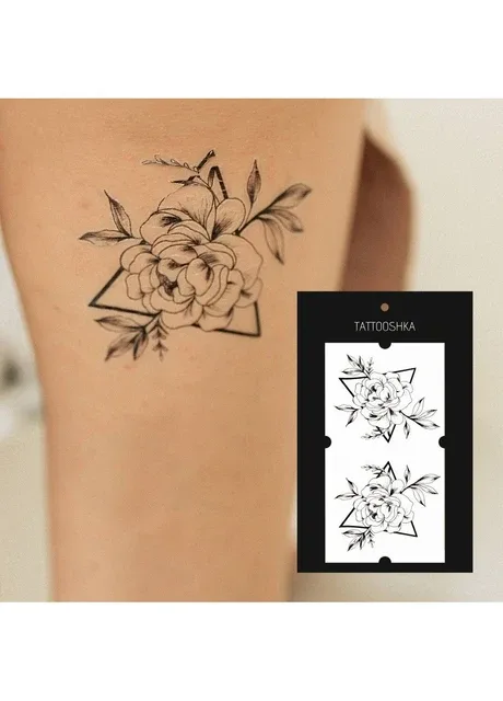 Тату "Дві троянди в трикутнику" Tattooshka (303140435)