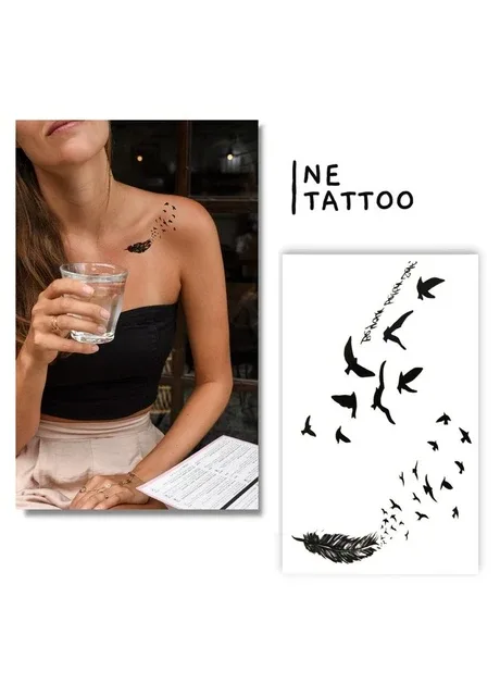 Тимчасове водостійке тату "Зграя птахів" No Brand (314809308)